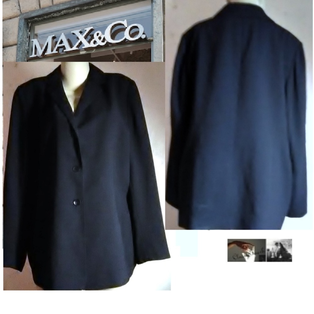 August Max Woman New Black Pinstripe Blazer